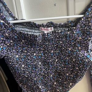 Design History Girls long sleeve crop, purple, size small